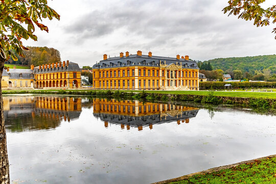  Castle is reflected in the pond.