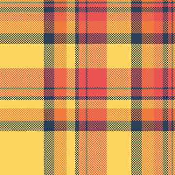 Majestic seamless textile plaid, hipster texture background vector. Postcard pattern tartan fabric check in amber and red colors.