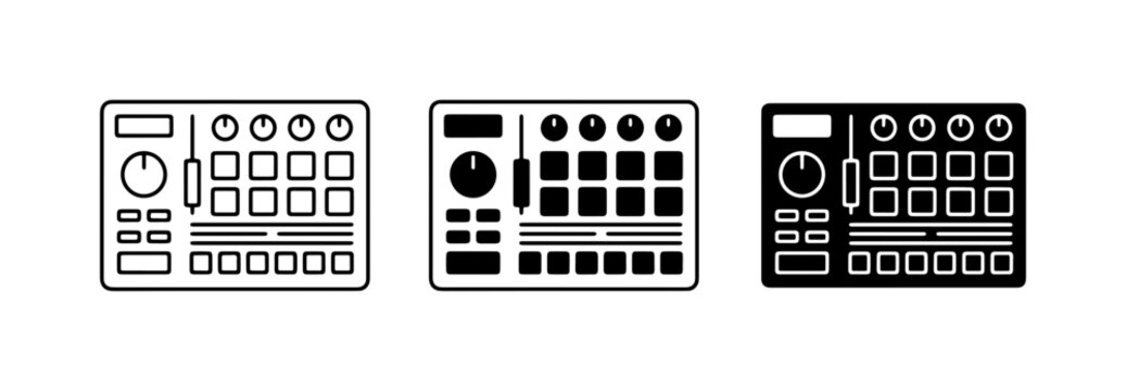 DJ Controller Icons, Music Production Pad Set, Electronic Beat Maker Equipment