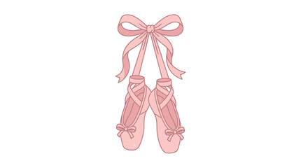 Pink Ballet Slippers with Ribbon Bows © kretek