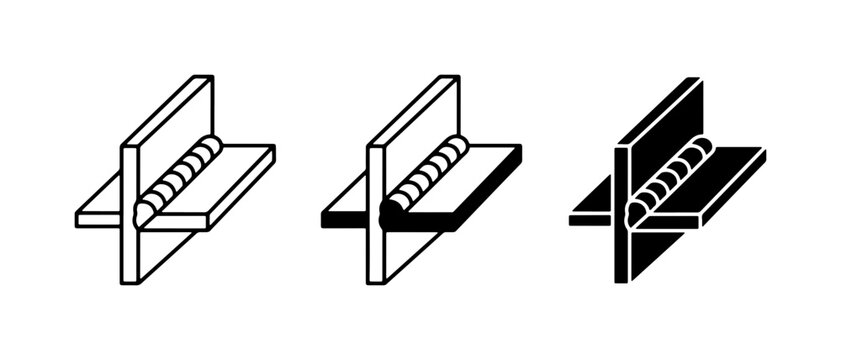 Welding Joint Icons, Metal Fabrication Symbols, Industrial Connection Graphics
