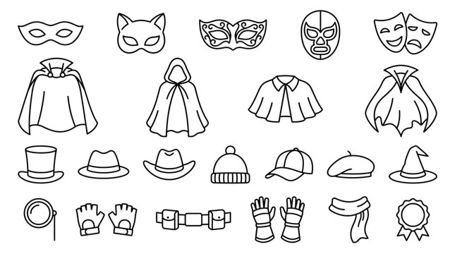 Various Costume Accessories for Theatrical Performance