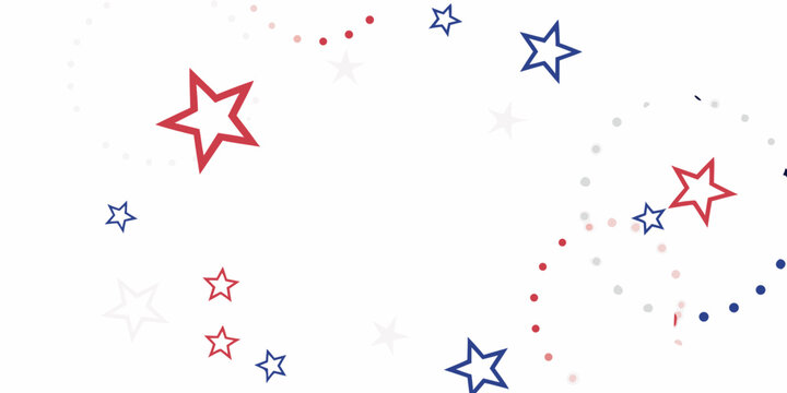 Red white and blue star pattern on a white background