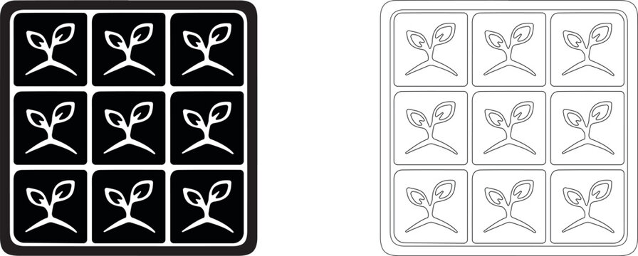 Space greenhouse vector icon, orbital hydroponic tray symbol, growing plants in space, agrobiology and life support systems.