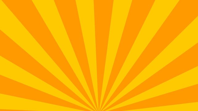 Vibrant Summer Solstice Sunburst Background Animation with Bright Orange and Yellow Radial Rays.