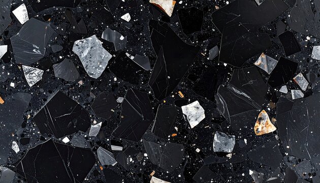 Abstract Black and White Crystal Texture Background.