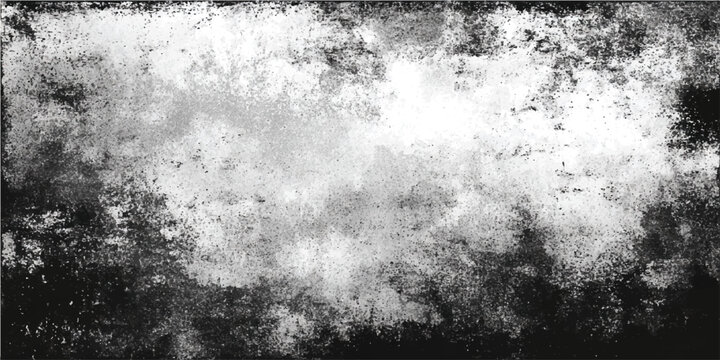 Abstract textured grunge background with black and white paint splashes and distressed overlay for graphic design.