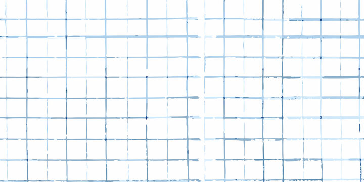 Blue Grid Pattern On White Background Hand Drawn Style Illustration