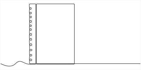 Book cover Continuous one line drawing,  minimalist design isolated, in outline illustration, on white background.  © JACKALLIS