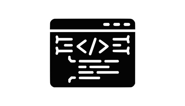 Coding Screen Icon: Programming, Software Development, Web Design, Code Snippet