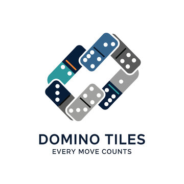 Domino Tiles hexagonal logo showing interconnected gaming tiles in a circular arrangement.