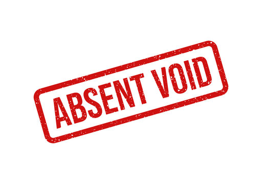 Red absent void stamp with bold text