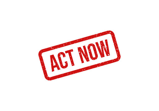 Red act now urgent stamp badge vector