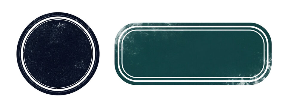 Game UI badge and rounded nameplate template for fantasy reward screen, with empty emblem frame and menu button asset made for rank achievement quest inventory loot and RPG player status selection