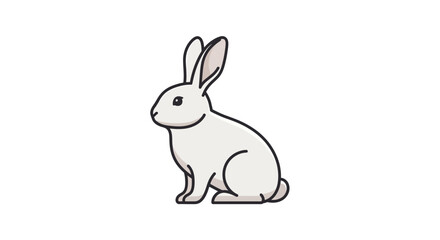 Obraz premium White rabbit illustration isolated on white background profile view