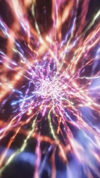 A Vibrant Journey Through Space-Time: A Captivating Visual Experience of Colorful Lights and Dynamic Energy in a Cosmic Environment