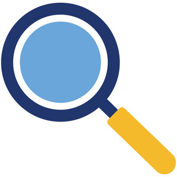Magnifying glass search icon for digital interface with magnifying, research