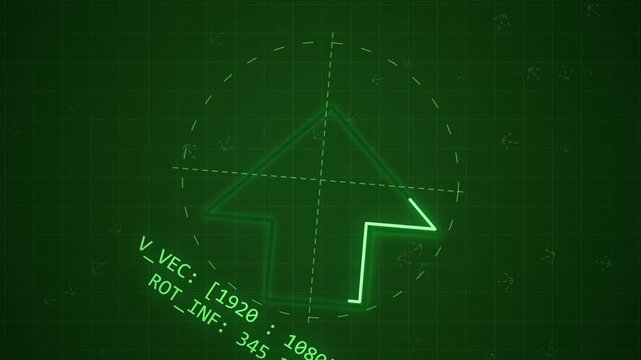 Heads up display hud green monochrome interface with flight path vector and tactical data overlay