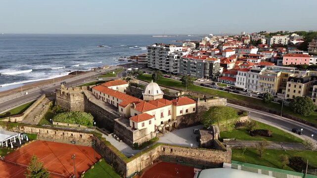 Forte de Sao Francisco Xavier Aerial View Porto Portugal coast