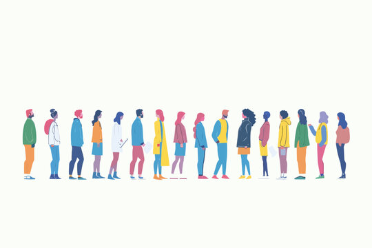 inclusive voting queue isolated illustration