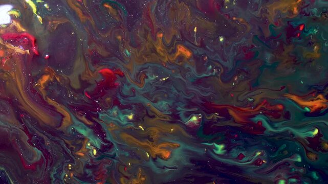 Dramatic Red and Black Abstract Fluid Motion Background in 4K
