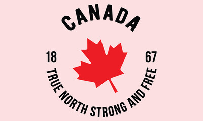 Fototapeta premium Canada day celebration with maple leaf and national motto