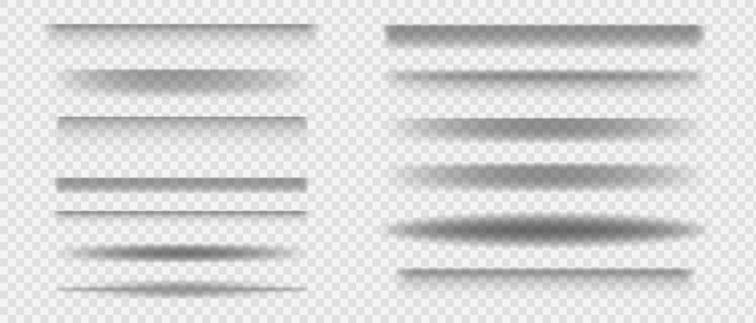 Shade shadow effect of different shapes oval and rectangular, Realistic soft gray shadows of paper boxes set