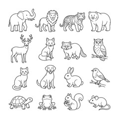 Obraz premium Nature Inspired Wildlife Vector Outline