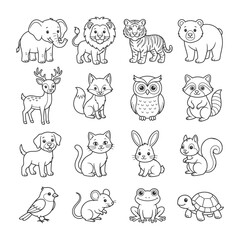 Obraz premium Elegant Animal Line Drawing Vector Art
