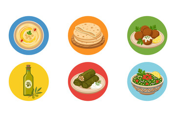Fototapeta premium Middle Eastern Food Icons
