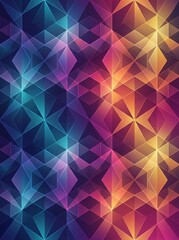 Obraz premium Vibrant Geometric Abstract Background with Glowing Polygon Pattern