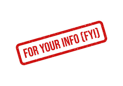 Red for your info fyi stamp or badge