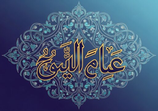 Azure Bloom of Calligraphy