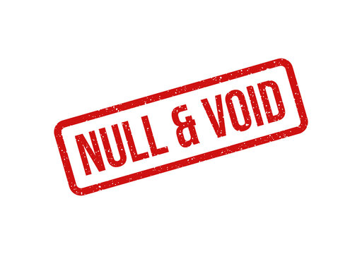 Red null and void stamp on white background