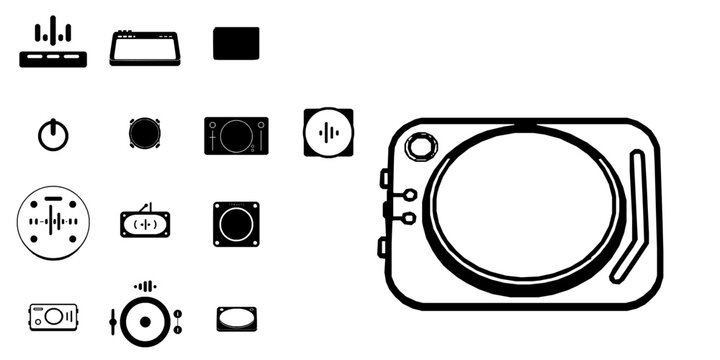 Beat Pad Music Production Icon - Minimal Black Flat Vector Symbol on Pure White Background with Clean Lines for Modern UI Design