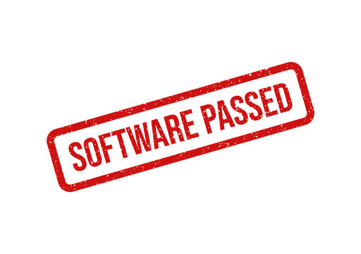 Red software passed approval stamp