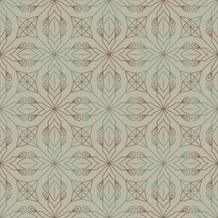 Fototapeta premium Vintage Geometric Ornament Seamless Vector Pattern Elegant Fabric Print