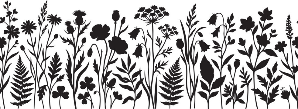 Luxury Botanical Border Element Floral Vector Art