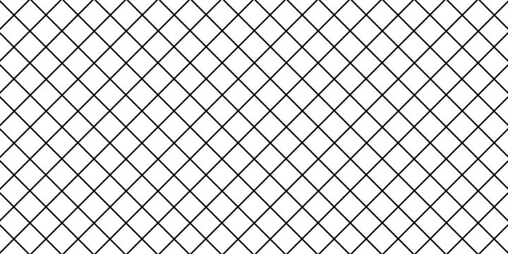 Black metal mesh seamless pattern vector illustration. Metal grid pattern. Silhouette Steel wire Chain link Fence Pattern. Grid, lattice background with rhombus, diamond shapes. vector eps file. 