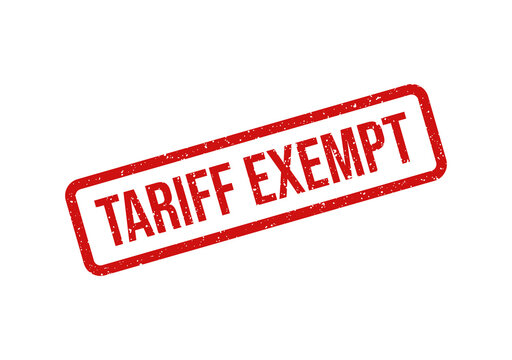 Red tariff exempt stamp on transparent background