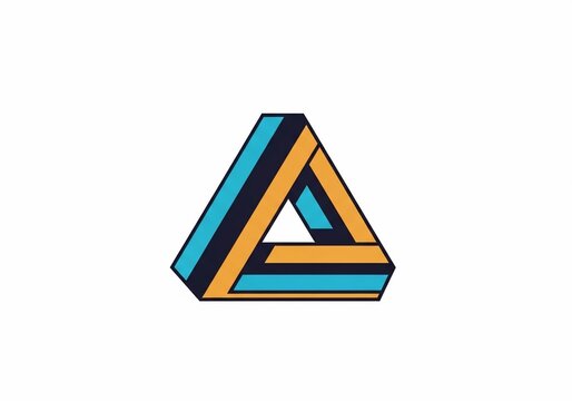 Impossible Geometry: Teal & Ochre Intertwined