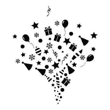 Party elements illustration vector graphic for celebration and holiday events.