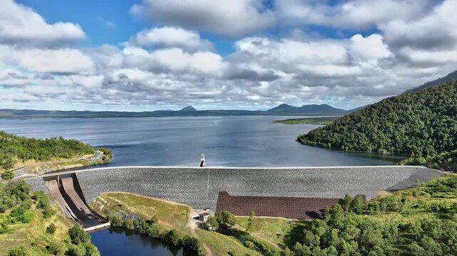 Spectacular Aerial footage of Proserpine Dam Queensland Australia