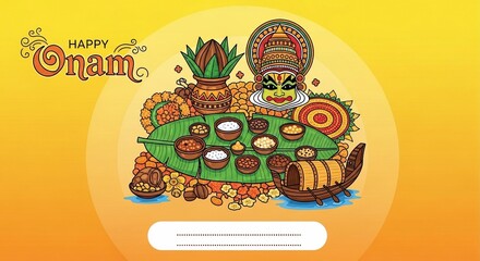 Fototapeta premium Vibrant Harvest Celebration: A Digital Tapestry of Festive Bounty