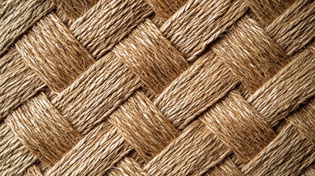 Natural sisal weave pattern texture background handwoven fiber material sustainable eco-friendly organic basketry surface design applications web