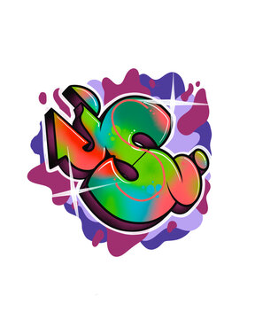 Graffiti letters alphabeth patch sticker design trow up handstyle street art background icon lettering 