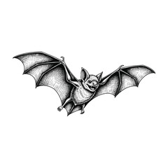 Fototapeta premium Flying bat in mid air with spread wings