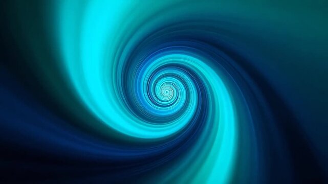 Blue and green spiral vortex forming concentric rotating structure