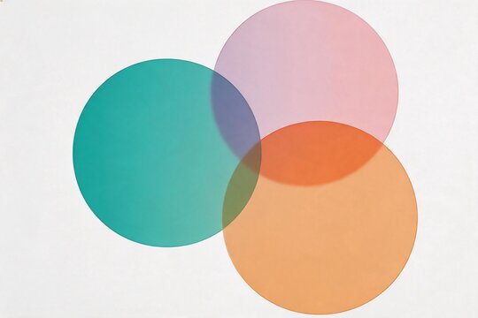 Three overlapping colored circles on white
