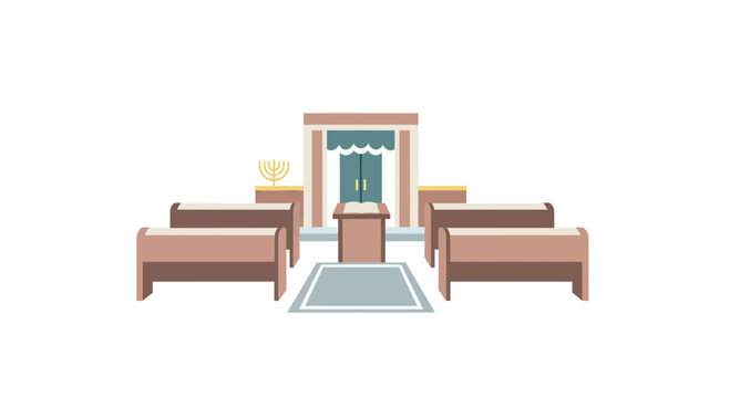 Ancient Tabernacle Illustration, Religious Worship Space, Hebrew Sanctuary Design